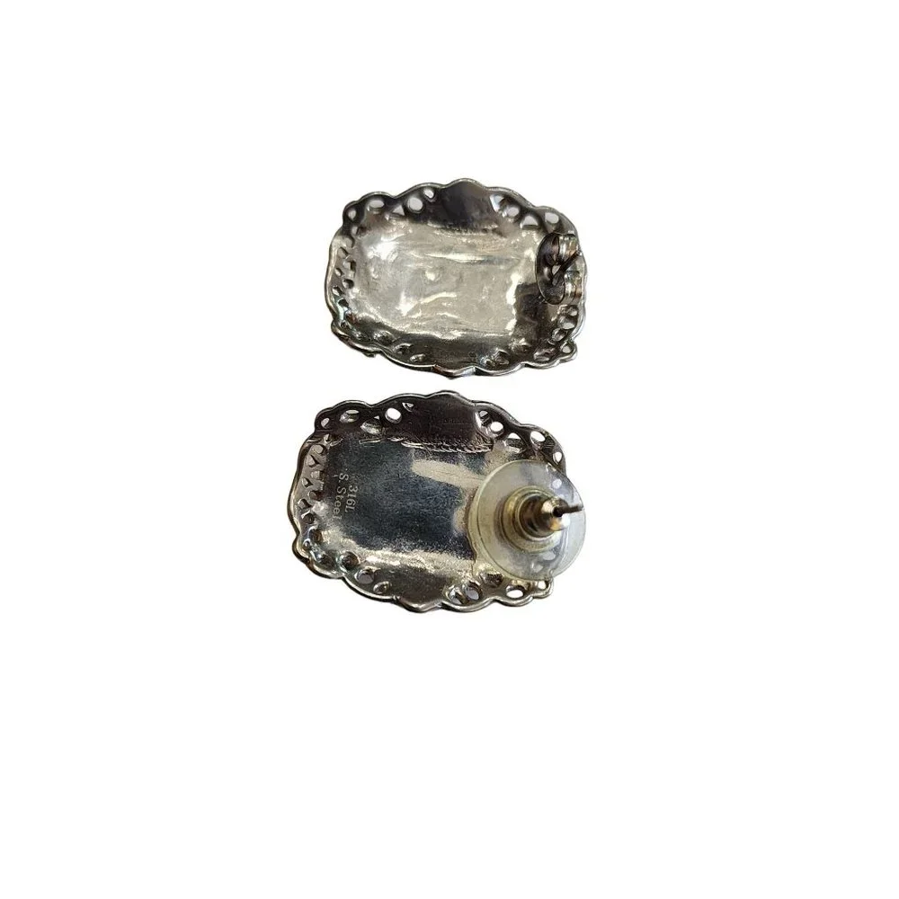 Vintage Millefiori Glass Pierced Earrings (A3023) - Picture 4 of 6
